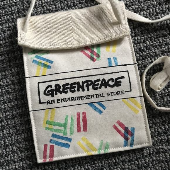 Greenpeace Canvas Wallet Bag 6-4-1/2 2 Pockets - Picture 2 of 4